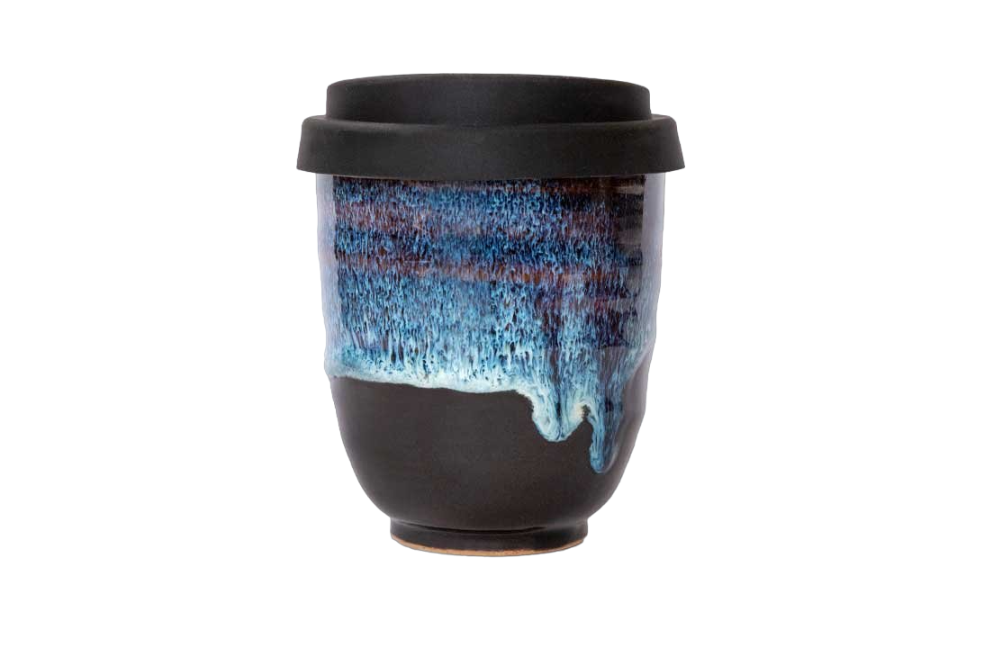 Ceramic Reusable Coffee Cup - 180ml Midnight Blue