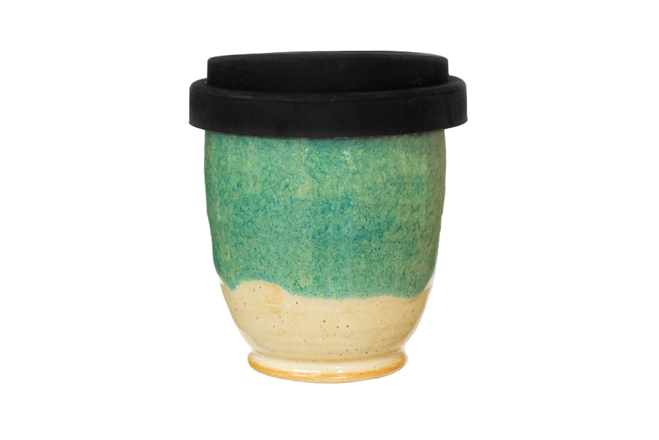Ceramic Reusable Coffee Cup - 180ml Washout Green